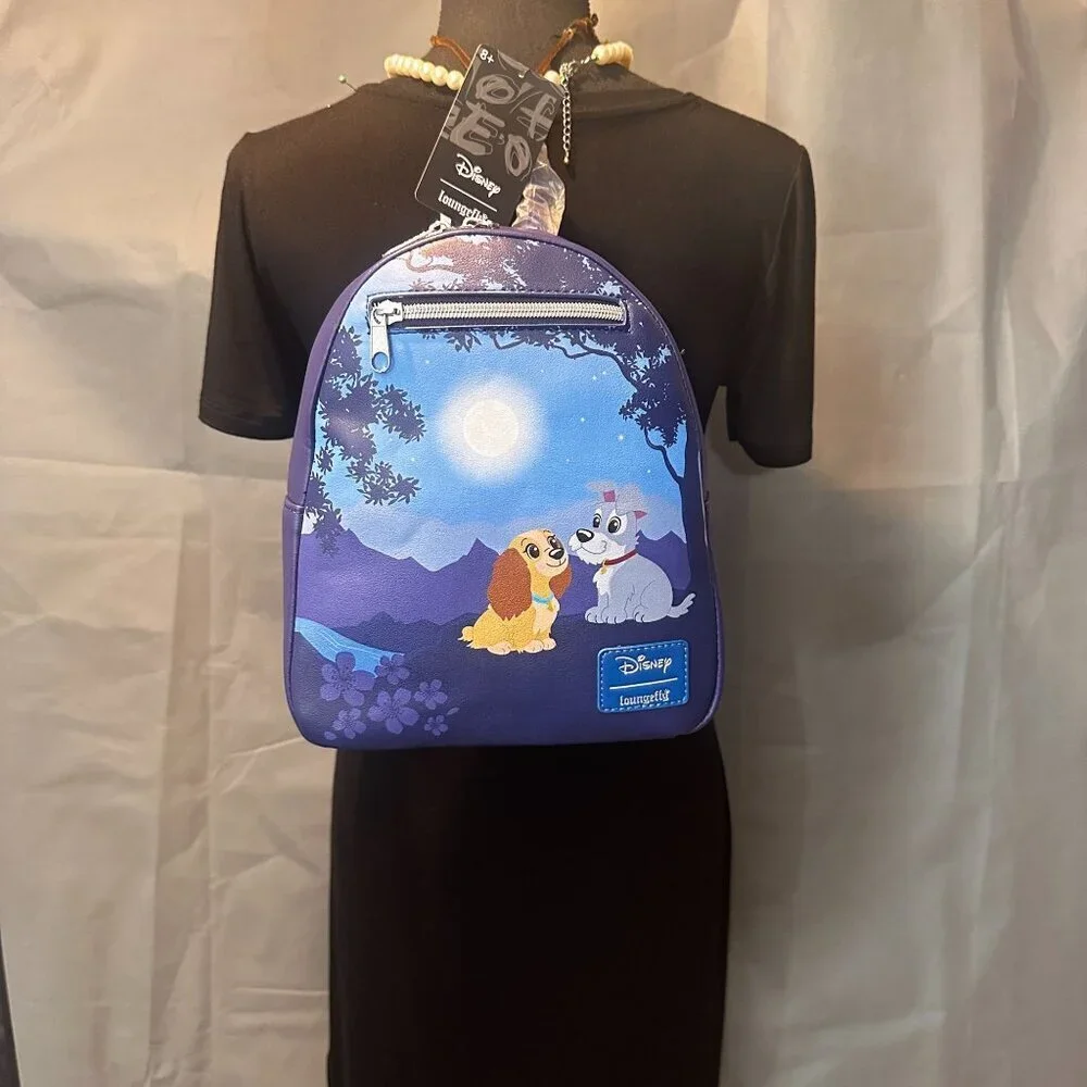 Loungefly Disney Lady Tramp Backpack Purse Moonlight Stroll Dog Bag